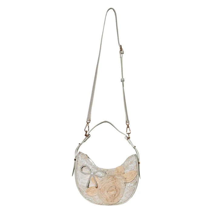Rosette Lace One-Shoulder Crossbody Bag