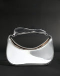 Transparent Acrylic Handle Mirrored Clutch – Chrome Finish