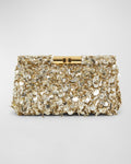 Gold sequin clasp clutch